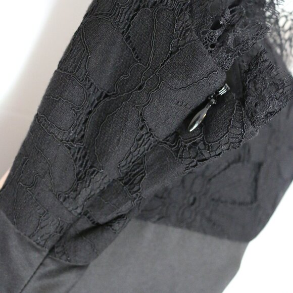 NWT BCBGeneration Black Satin Lace Bust with Slit Women's Slip Dress Size 8 - Picture 5 of 8